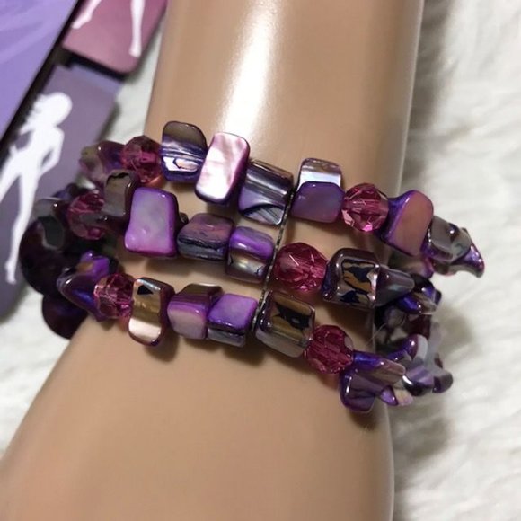 NWOT Designer Sketchbook Style Me Up! & Triple Strand Stone & Bead Bracelet Set - Picture 10 of 11